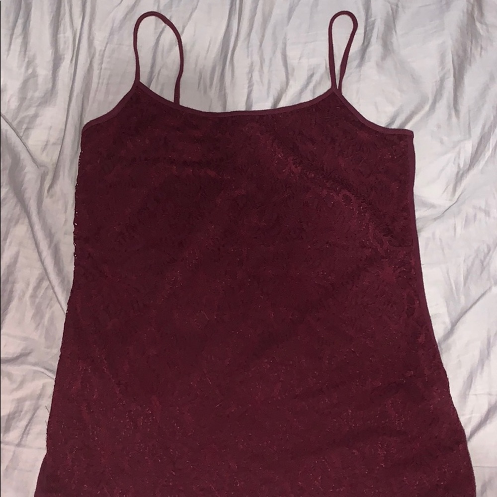 Maroon Aeropostale lace tank top